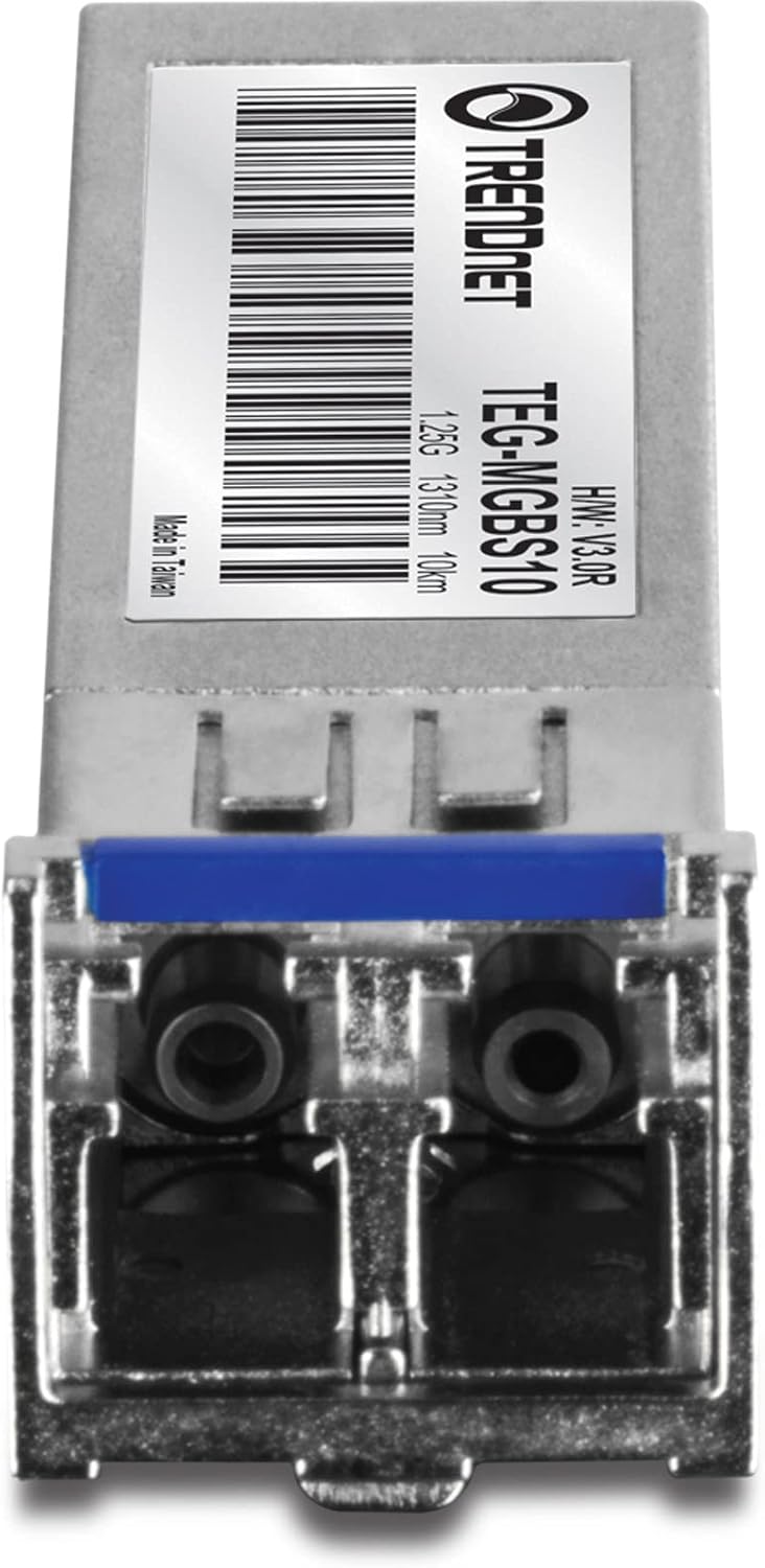 TRENDnet, TEG-MGBS10, SFP auf RJ45 Mini-GBIC, für Singlemode-Glasfaser, Entfernungen bis zu 10 km (6