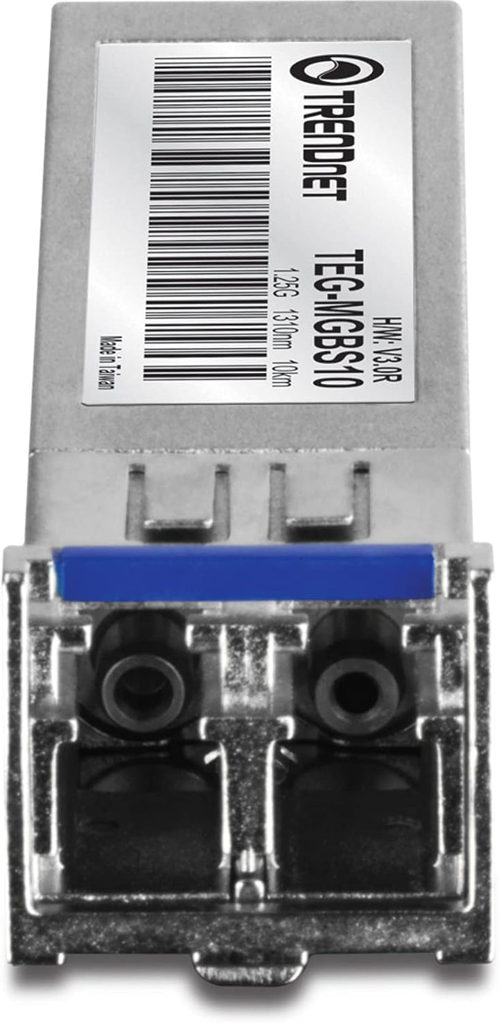 TRENDnet, TEG-MGBS10, SFP auf RJ45 Mini-GBIC, für Singlemode-Glasfaser, Entfernungen bis zu 10 km (6