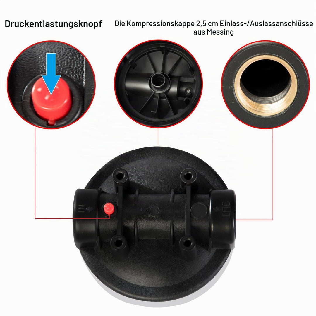 Geekpure 10-Zoll Grosses Wasserfilter Gehäuse 1-Zoll BSP Auslass/Einlass mit Schraubenschlüssel und