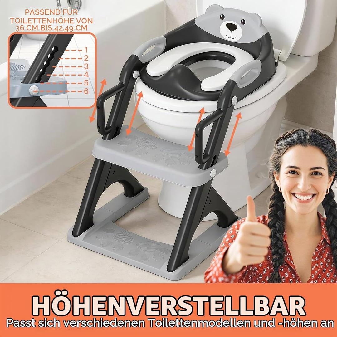 SKYROKU Toilettensitz 2 in 1 Toiletten Aufsatz für Kinder 2-7 Jahre Upgraded Stabil bis 90kg PP(BPA-