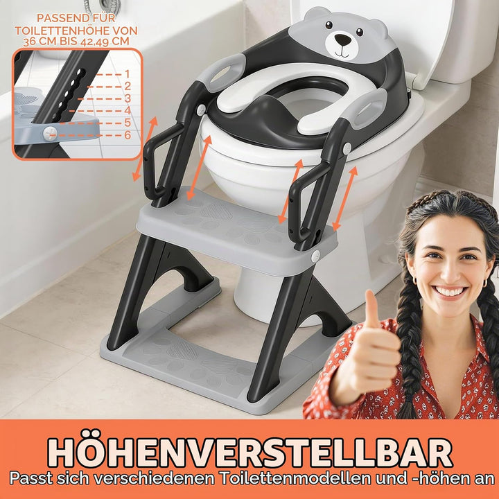 SKYROKU Toilettensitz 2 in 1 Toiletten Aufsatz für Kinder 2-7 Jahre Upgraded Stabil bis 90kg PP(BPA-