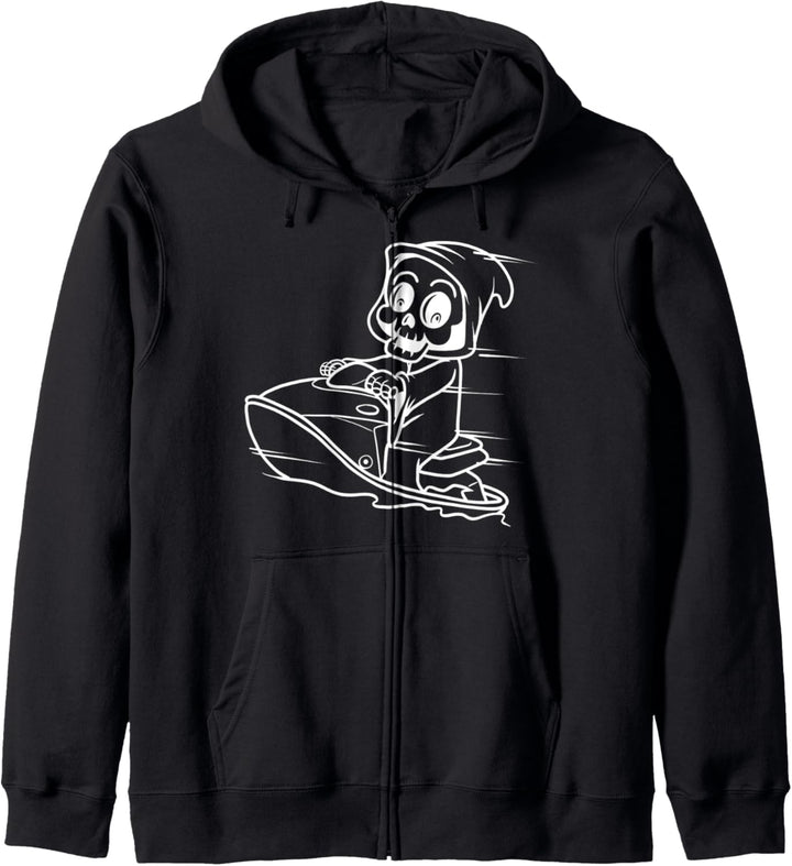 Lustige Sensenmann Reiten Jet Ski Sweater Männer Kinder Kapuzenjacke