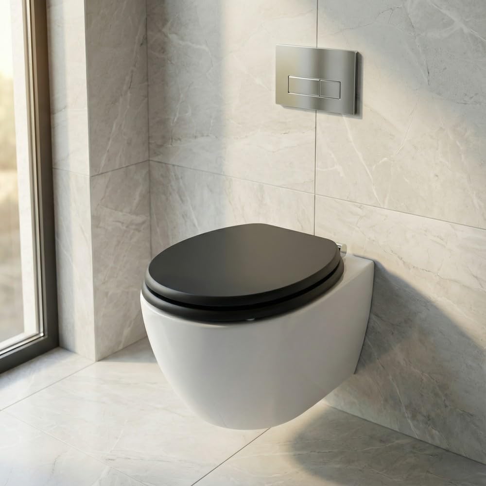 SINOBATH WC Sitz Mit Absenkautomatik,Hochwertige Und Stabile Antibakterieller Toiletten, MDF Holzker