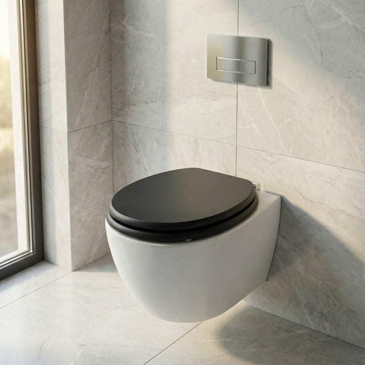 SINOBATH WC Sitz Mit Absenkautomatik,Hochwertige Und Stabile Antibakterieller Toiletten, MDF Holzker