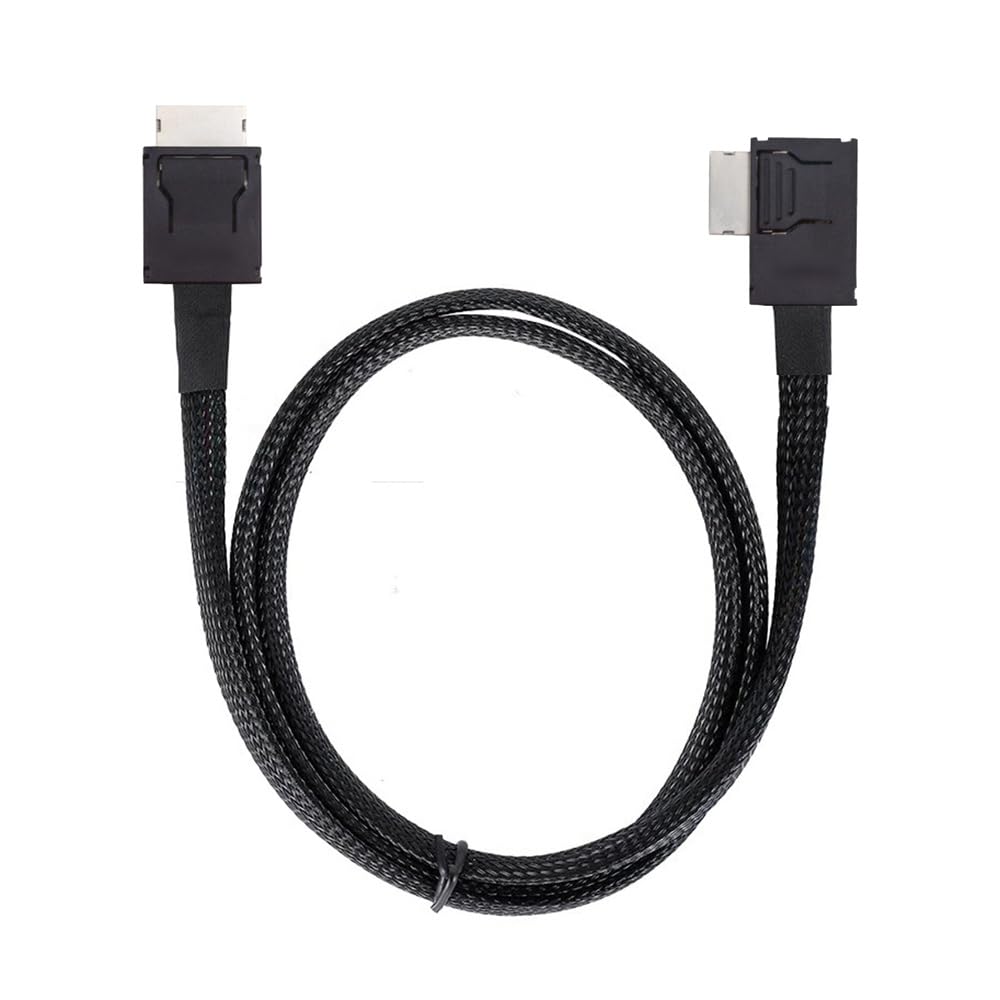 NFHK OcuLink PCIe 4.0 PCI-Express SFF-8611 4i auf SFF-8611 Datenkabel für eGPU SSD, links gewinkelt,