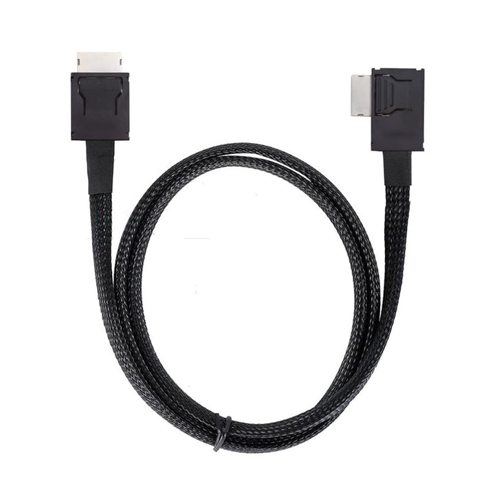 NFHK OcuLink PCIe 4.0 PCI-Express SFF-8611 4i auf SFF-8611 Datenkabel für eGPU SSD, links gewinkelt,
