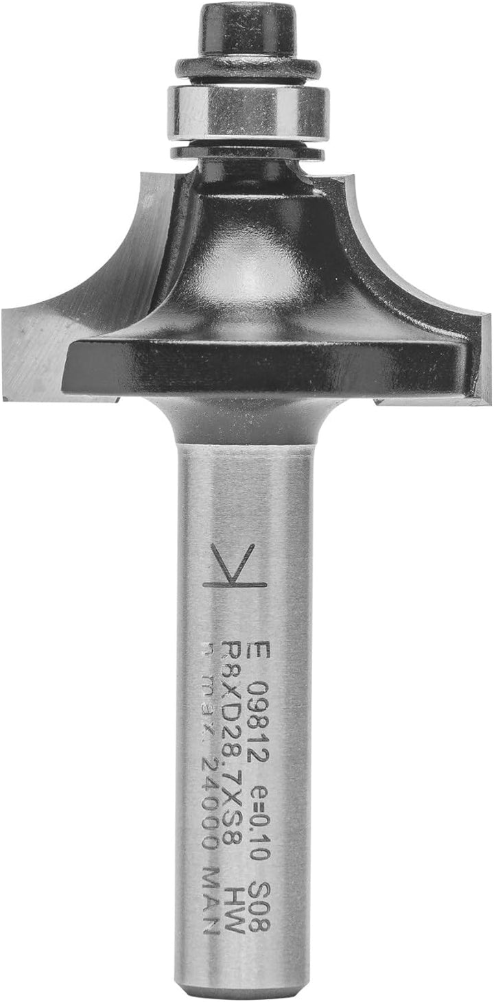 ENT 09812 Viertelstabfräser HW, Schaft (S) 8 mm, Durchmesser (D) 28,7 mm, NL 12,7 mm, R 8 mm, SL 32