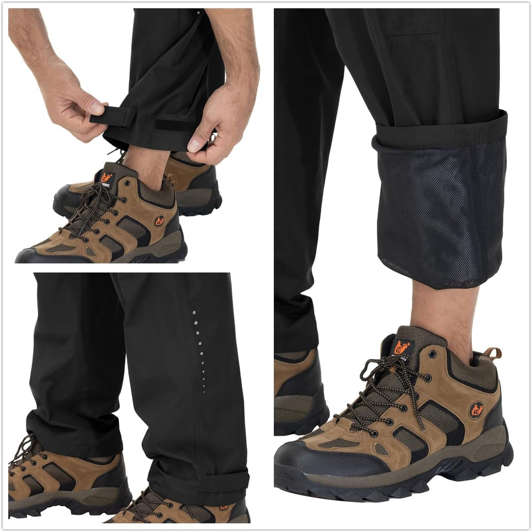 donhobo Herren Hose Wasserdicht Regenhose Leichte Winddichte Fahrrad für Outdoor Mesh Atmungsaktiv A