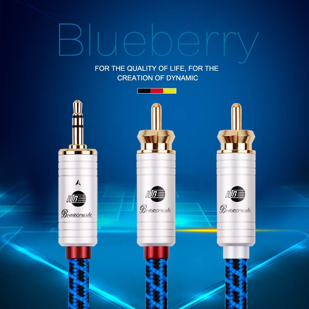 BOAACOUSTIC Audiophile Klinke auf Cinch Kabel 3,5mm Klinke Chinch Stereo Audio Kabel für TV, PC, Han