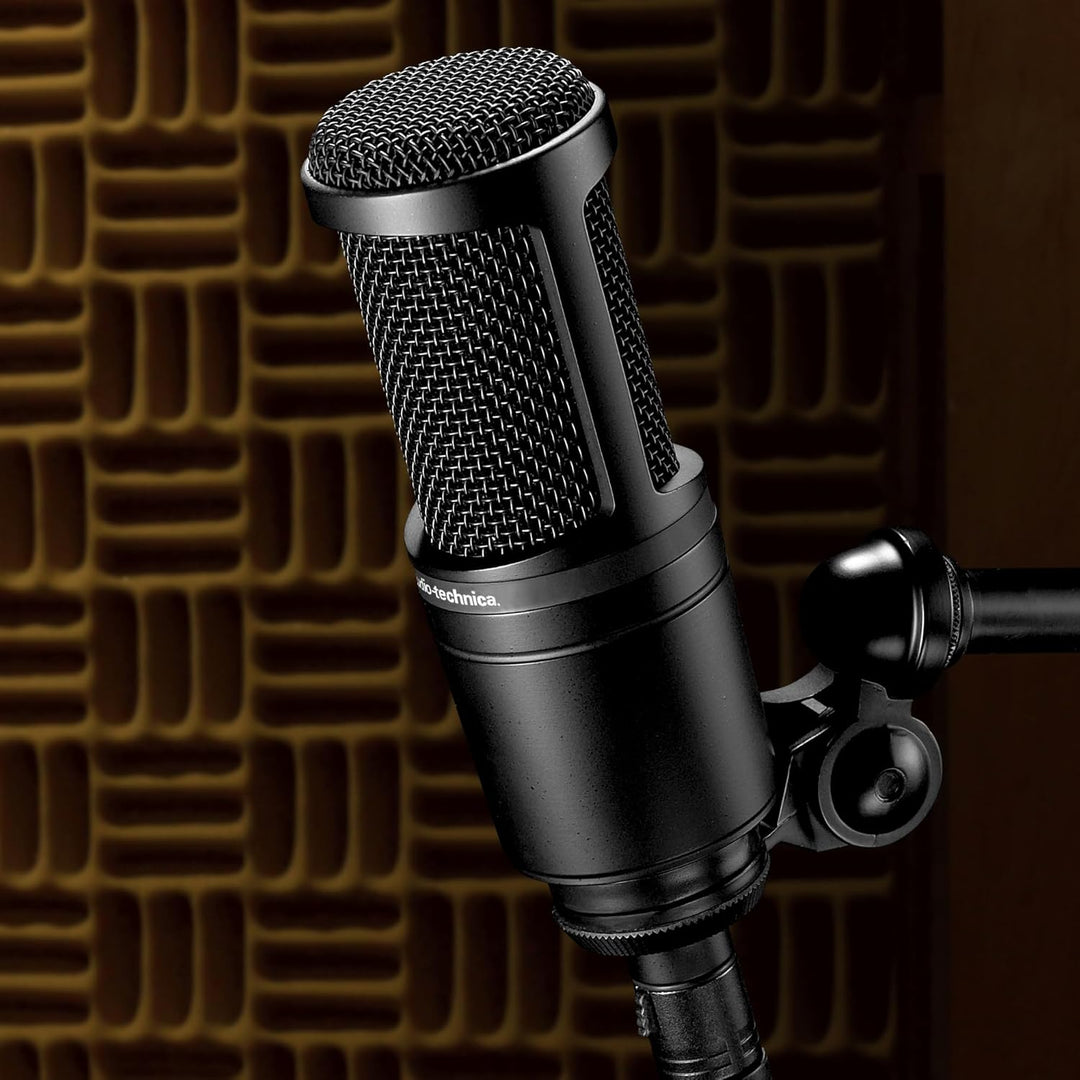 Audio-Technica 2020 Kondensatormikrofon mit Nierencharakteristik Schwarz Black XLR, Black XLR