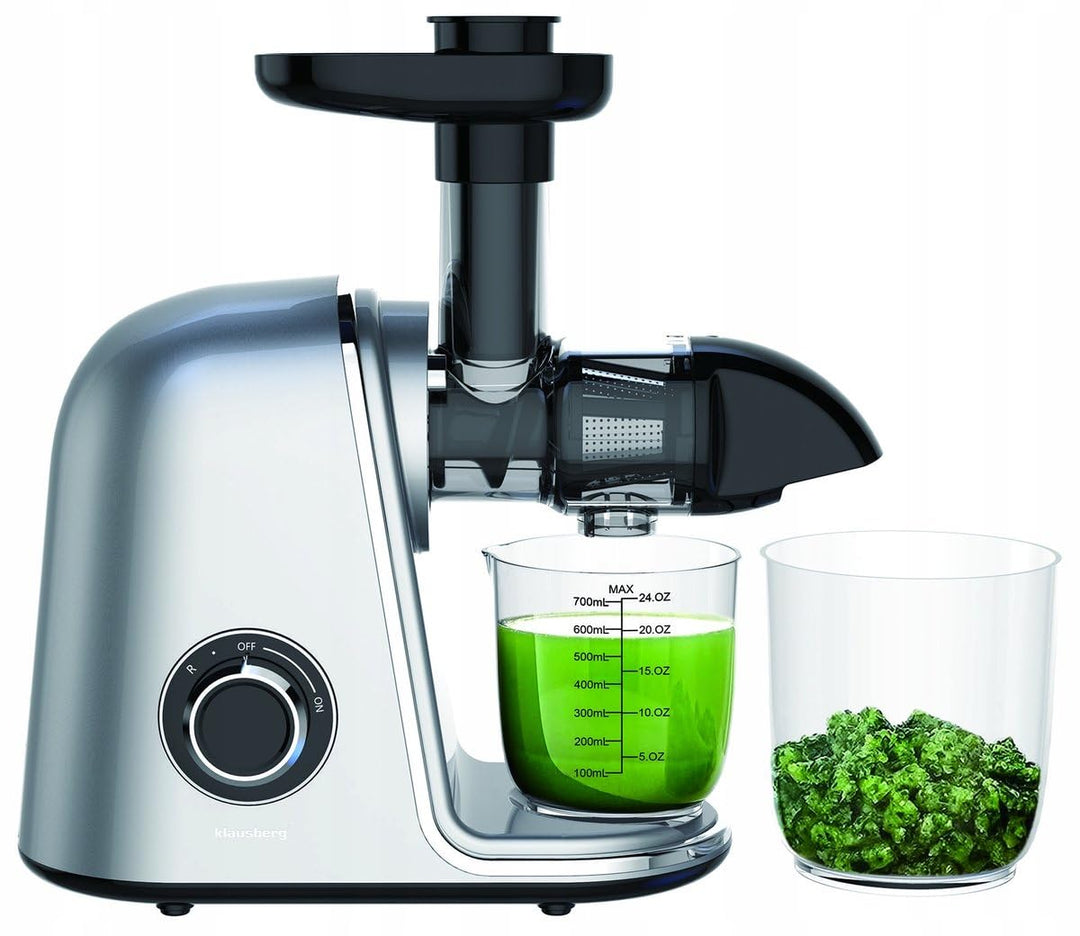 Klausberg KB-7868 Langsamer Entsafter Grau Cold Press mit 7-Stufen-Presssystem, BPA-freiem Kunststof
