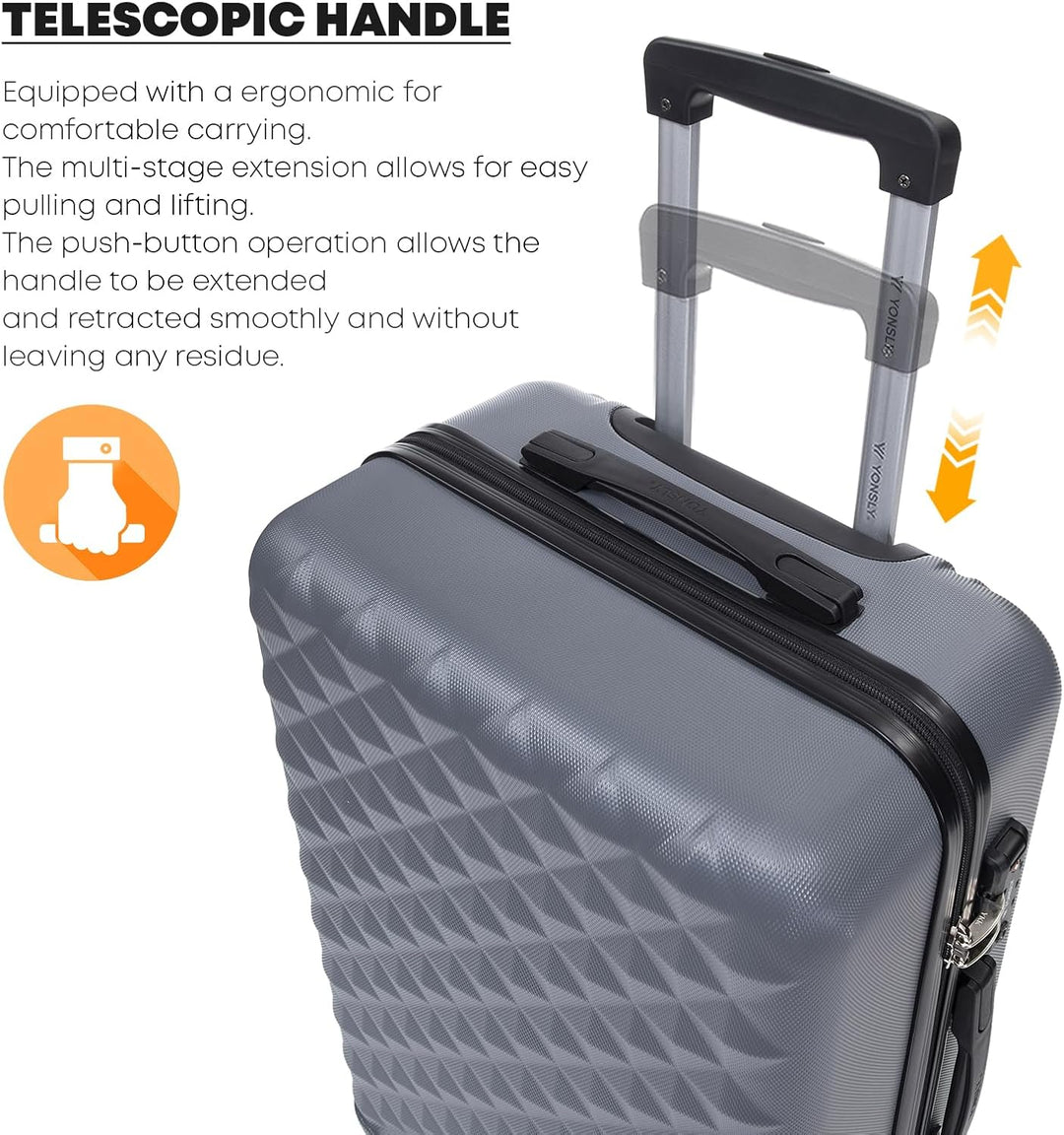 Premium Reisekoffer TSA-Schloss, Hartschalen-Koffer Trolley Kabinenkoffer Rollkoffer Suitcase Handge