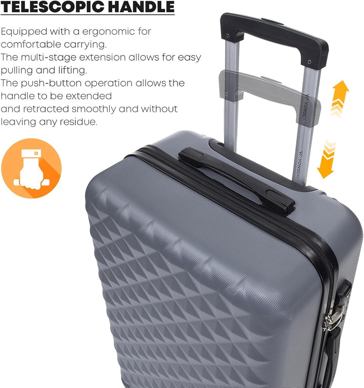 Premium Reisekoffer TSA-Schloss, Hartschalen-Koffer Trolley Kabinenkoffer Rollkoffer Suitcase Handge