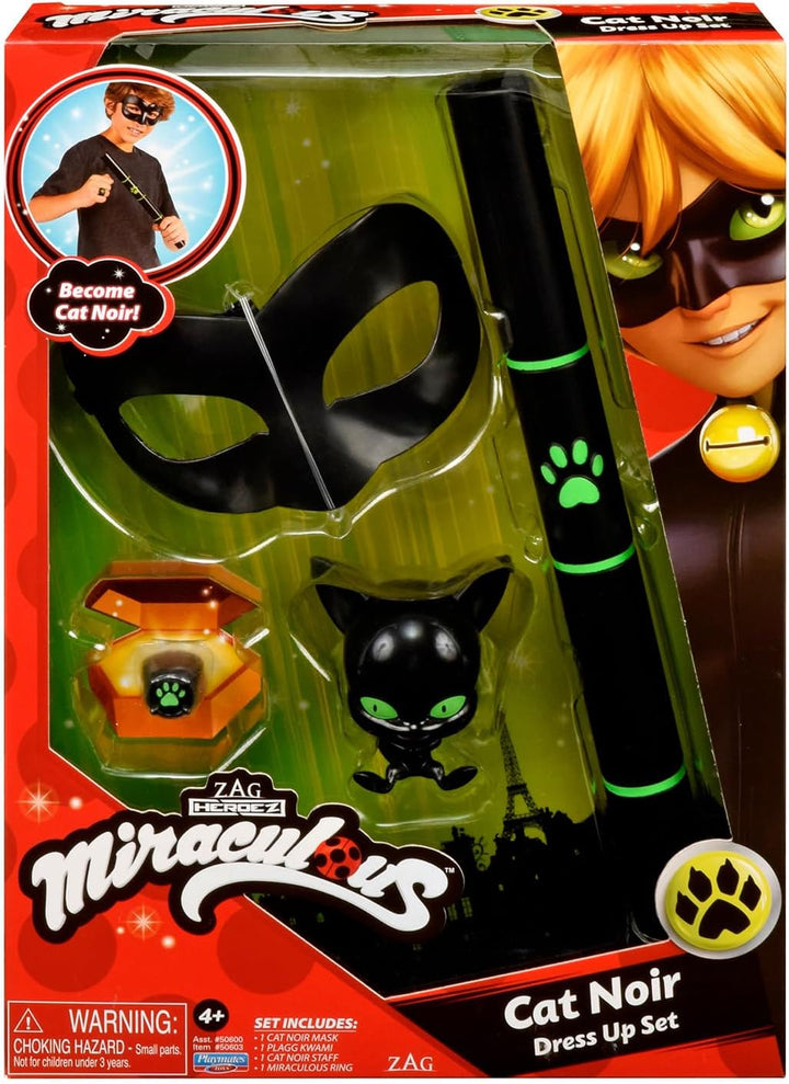Bandai - Miraculous Ladybug - Verwandlungsset - Cat Noir - Superhelden-Kostüm und Accessoires - Kost