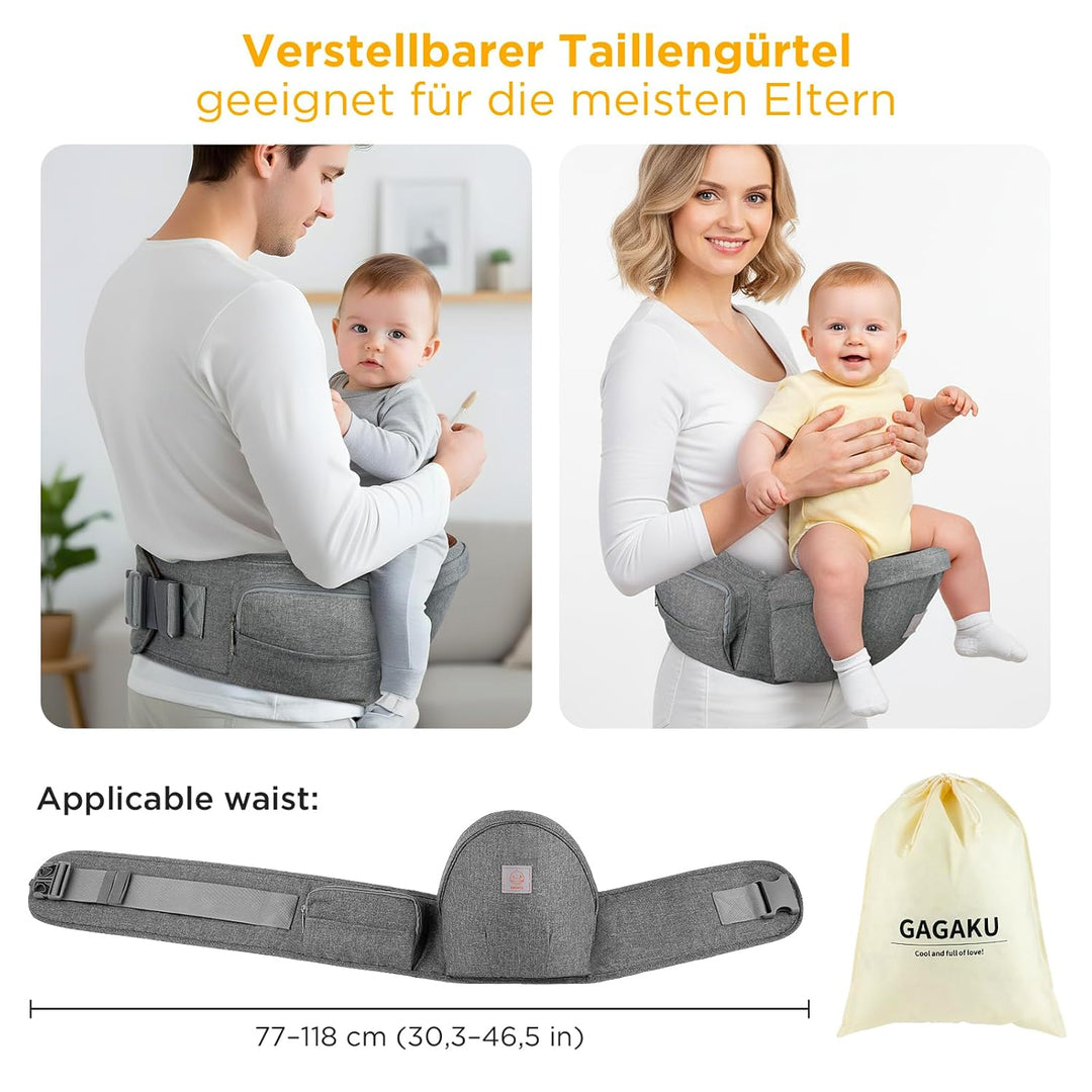 GAGAKU Baby Hüftsitz Verstellbarer Hüftsitz-Babytrage Ergonomisch Seitliche Babytrage Leichtgewicht