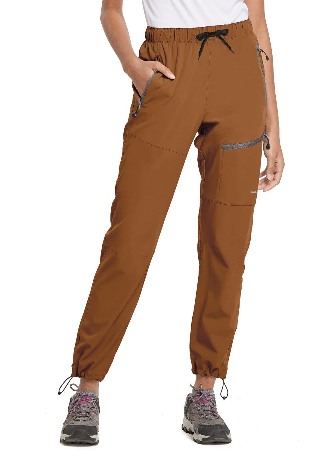 BALEAF Damen Outdoorhose Wanderhose Wasserdicht Schnelltrocknend Leicht Trekkinghose Capris UV Schut