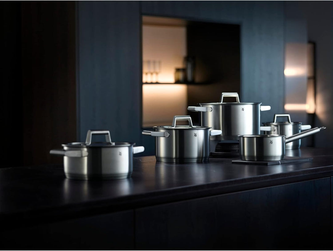 WMF Comfort Line Topfset Induktion 5-teilig, Kochtopf Set mit Glasdeckel, Cromargan Edelstahl mattie