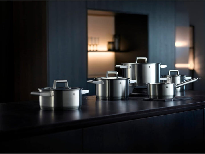 WMF Comfort Line Topfset Induktion 5-teilig, Kochtopf Set mit Glasdeckel, Cromargan Edelstahl mattie
