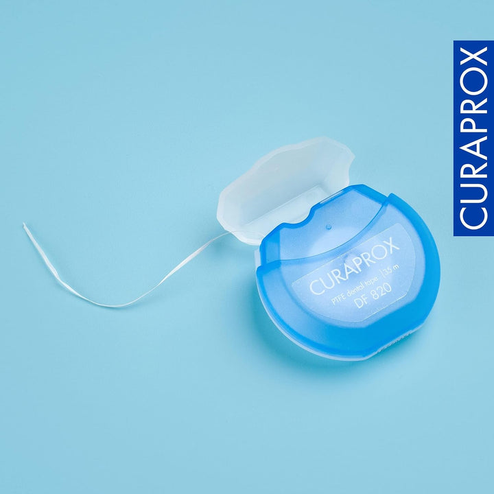 Curaprox Dental Tape DF 820 PTFE, Zahnband für enge Zwischenräume, beschichtet, reissfest, 35 m