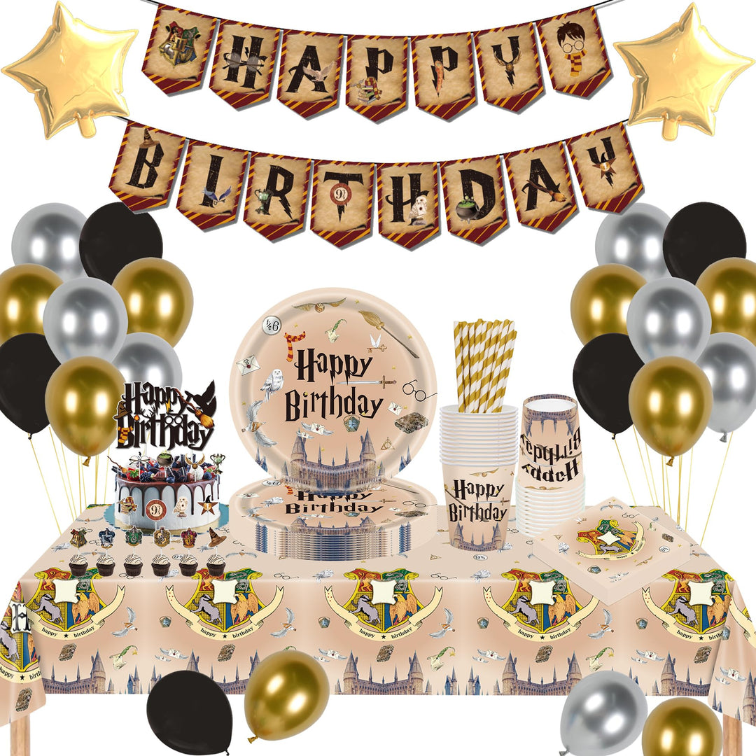 Eviznbou Wizard Geburtstag Deko, Magischer Wizard Partygeschirr Set, Wizard Geburtstag Party Geschir