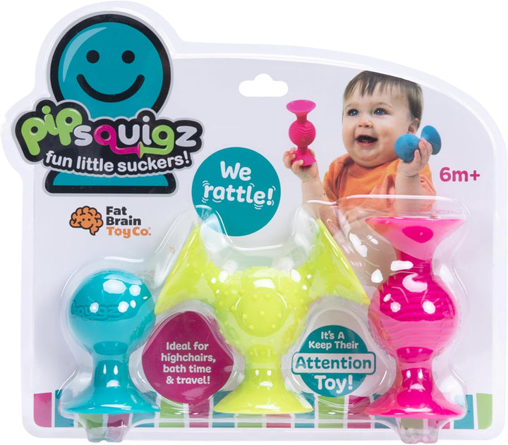 Fat Brain GREFA089-1 Pip Squigz Toy pipSquigz Rasselsaugnäpfe, pipSquigz Rasselsaugnäpfe