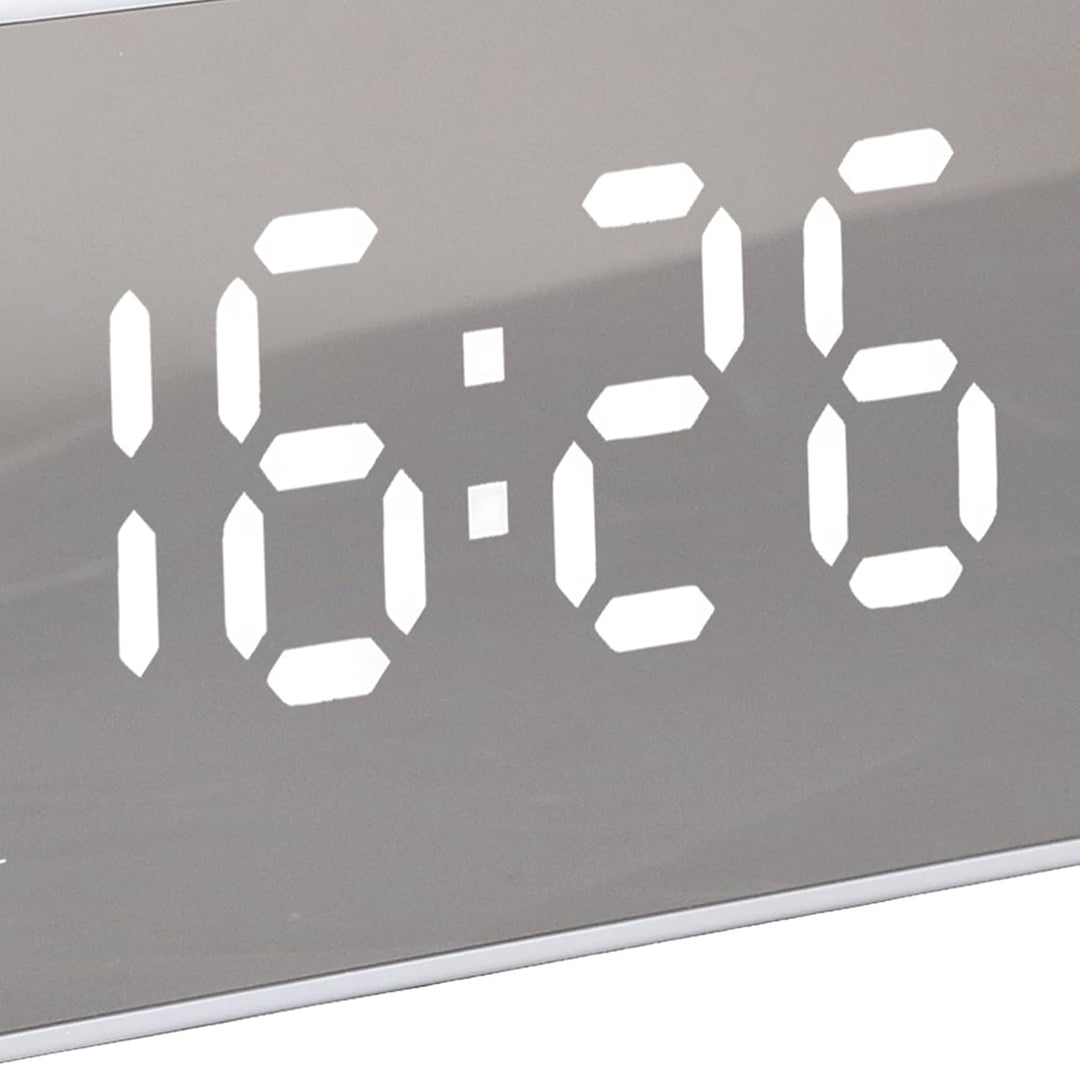 Digitaler Wecker, Tragbare Nachttischuhr mit Grossem Display und Doppelalarm, UKW-Radiowecker mit Bl
