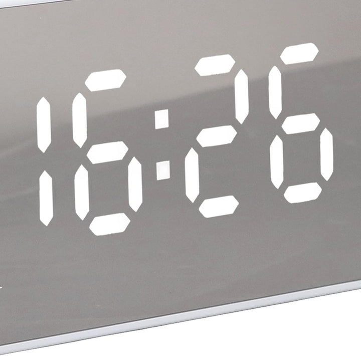 Digitaler Wecker, Tragbare Nachttischuhr mit Grossem Display und Doppelalarm, UKW-Radiowecker mit Bl
