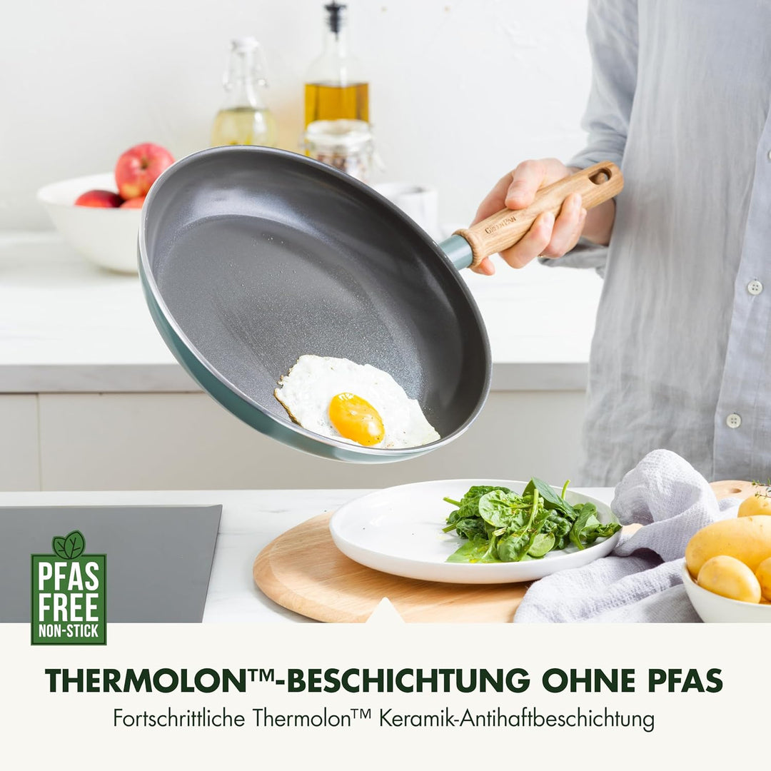 GreenPan Mayflower Gesundes Keramik-Kochgeschirr-Set mit 5 Töpfen und Pfannen, Inklusive Bratpfannen