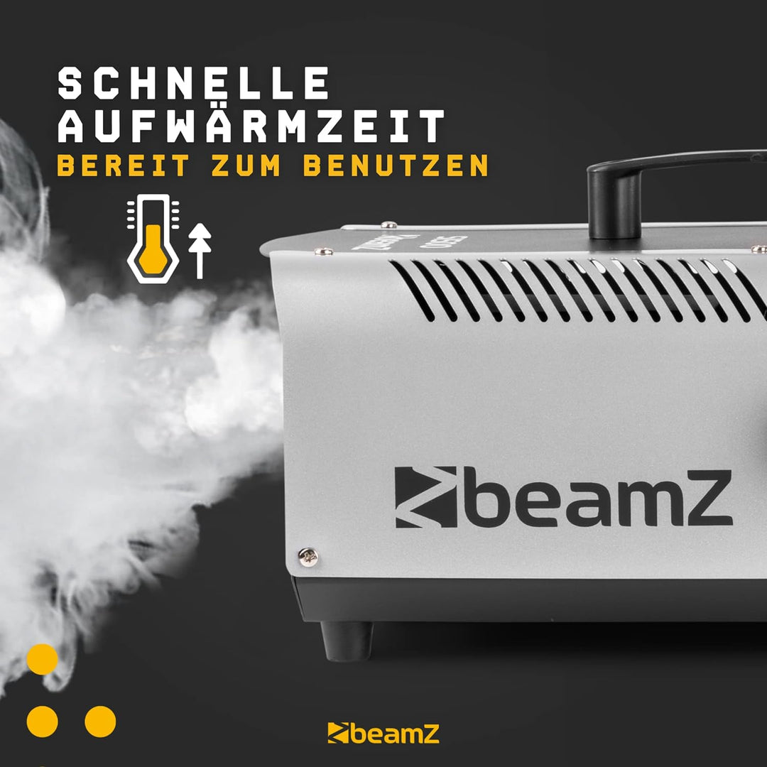 BeamZ S1500 - Nebelmaschine 1500 Watt, Fogger, Party Rauchmaschine, Fog Machine mit Intervall, Timer