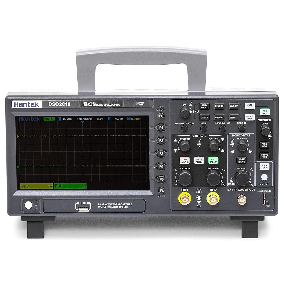 Hantek DSO2C10 Digital-Speicher-Oszilloskop, 100 MHz, Bandbreite 2-Kanal, 1 GSa/s, 8 m Speichertiefe