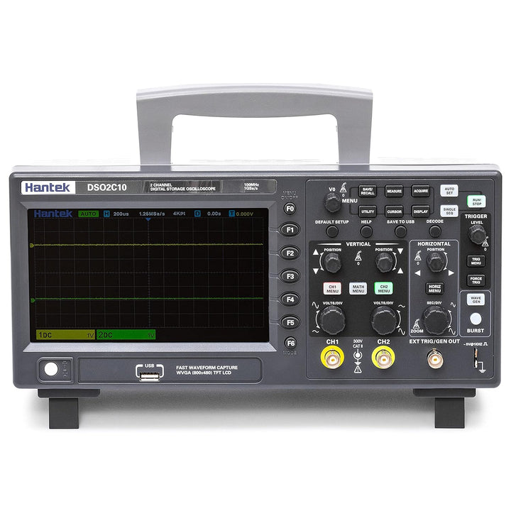 Hantek DSO2C10 Digital-Speicher-Oszilloskop, 100 MHz, Bandbreite 2-Kanal, 1 GSa/s, 8 m Speichertiefe