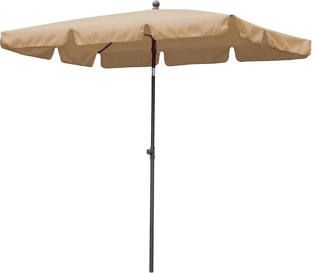 QUICK STAR Balkon Sonnenschirm 200x125cm Balkonschirm Rechteckig Knickbar Sand Gartenschirm UV 50