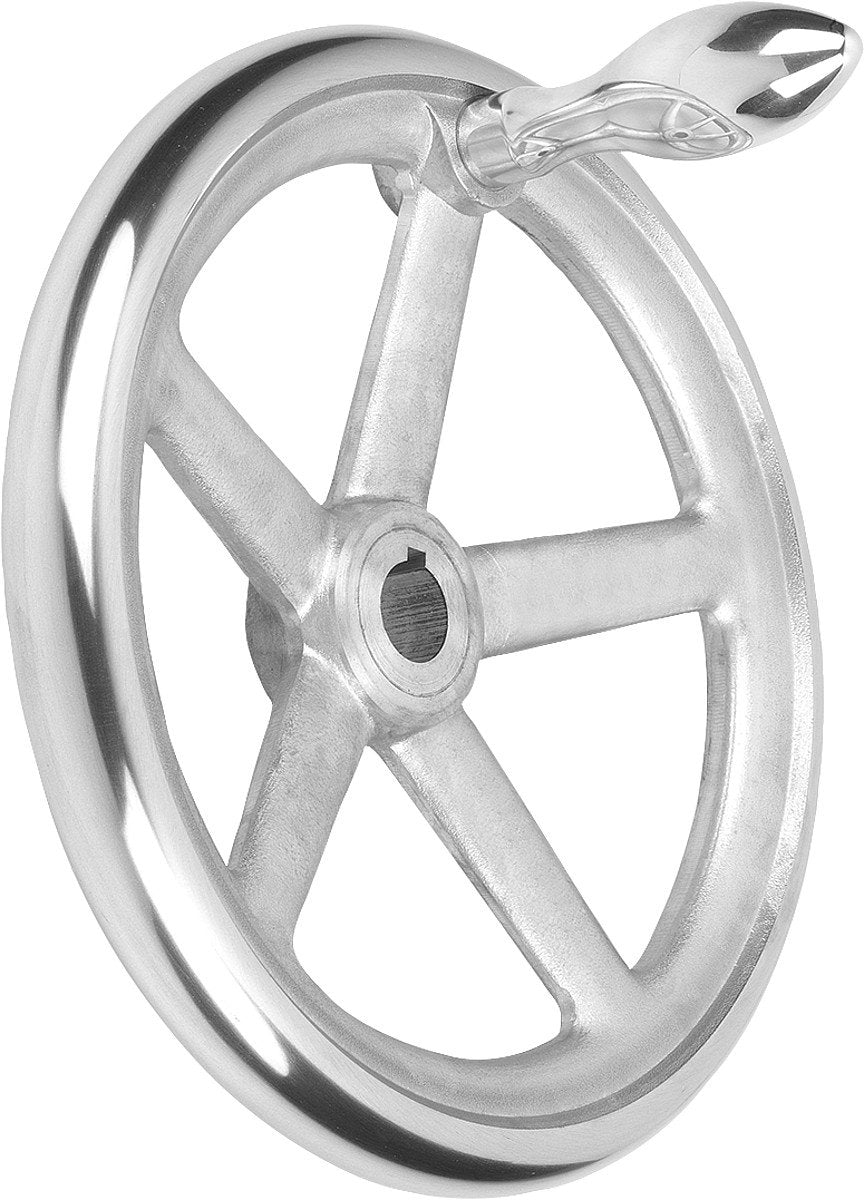 KIPP – Bedienteile | Normelemente K0160.3160X14 Handrad mit Nut Aluminium, Komp:Aluminium, D2=14, D1