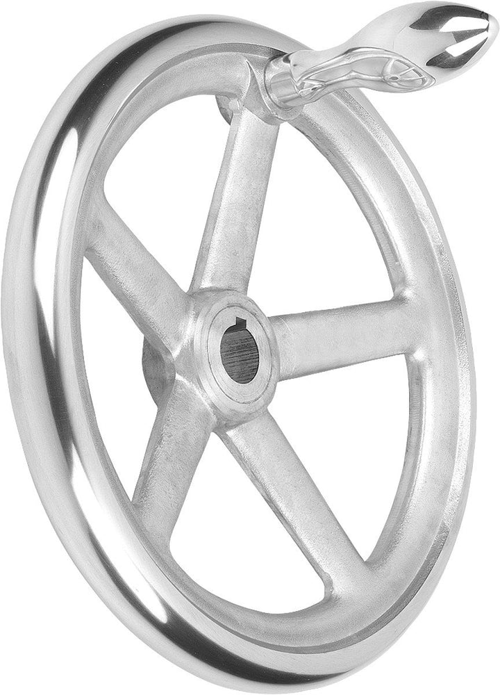 KIPP – Bedienteile | Normelemente K0160.3160X14 Handrad mit Nut Aluminium, Komp:Aluminium, D2=14, D1