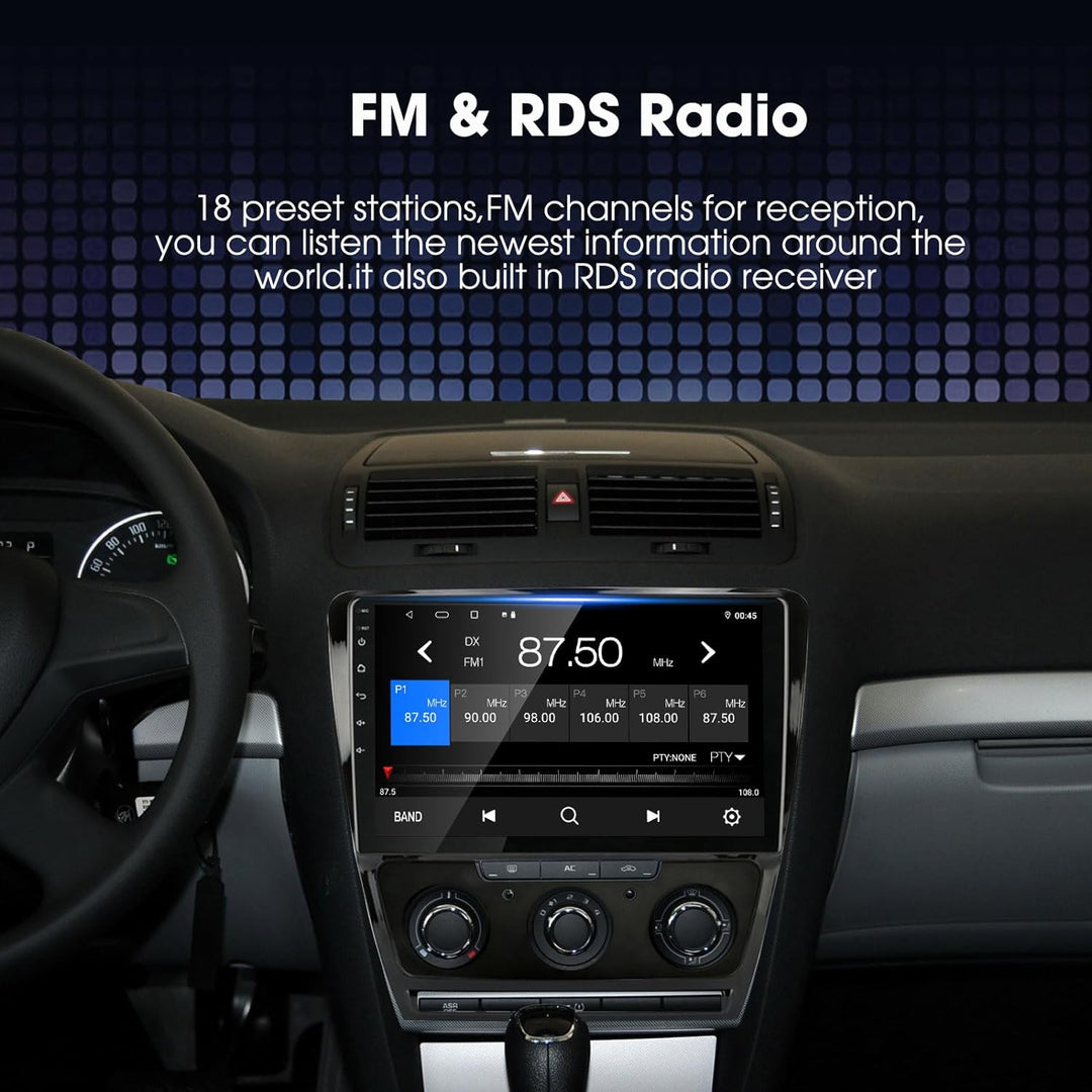 EZoneTronics Android 10 Autoradio Stereo für Skoda Octavia 2009-2013 10-Zoll-Touchscreen GPS-Navigat