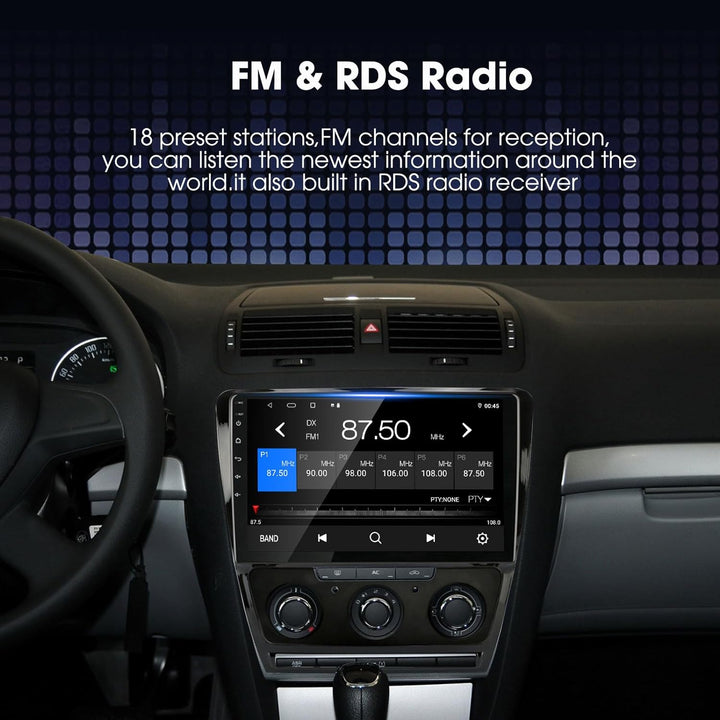 EZoneTronics Android 10 Autoradio Stereo für Skoda Octavia 2009-2013 10-Zoll-Touchscreen GPS-Navigat