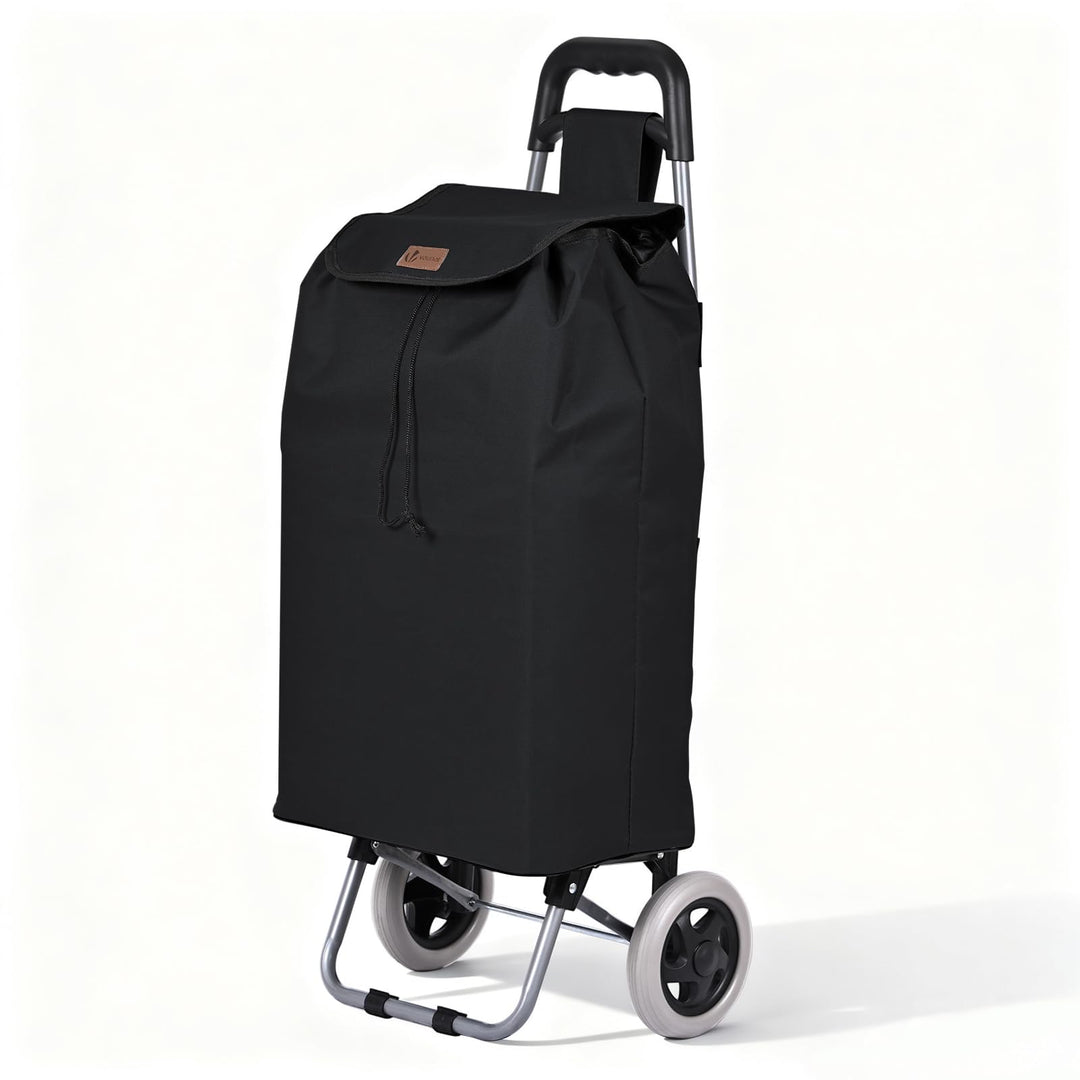 VOUNOT® Einkaufstrolley klappbar 59L, 2-in-1 Trolley Einkaufswagen mit 2 Räder, Abnehmbare Tasche, R