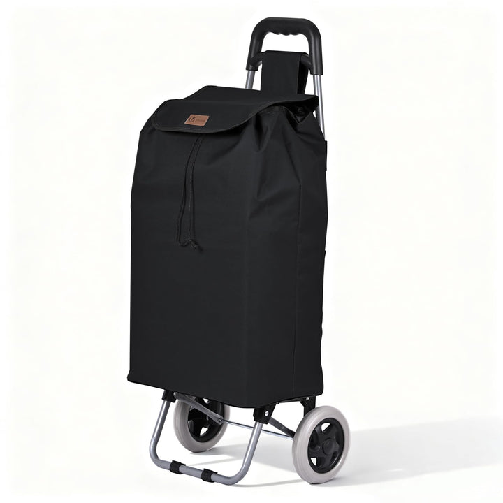 VOUNOT® Einkaufstrolley klappbar 59L, 2-in-1 Trolley Einkaufswagen mit 2 Räder, Abnehmbare Tasche, R