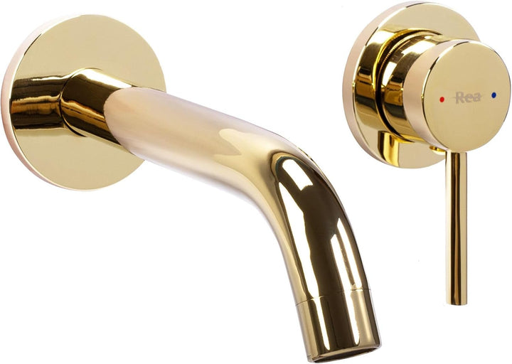 Rea Waschtischarmatur OWEN GOLD + BOX Wasserhahn Bad Badarmatur aus Messing Armatur für Waschbecken