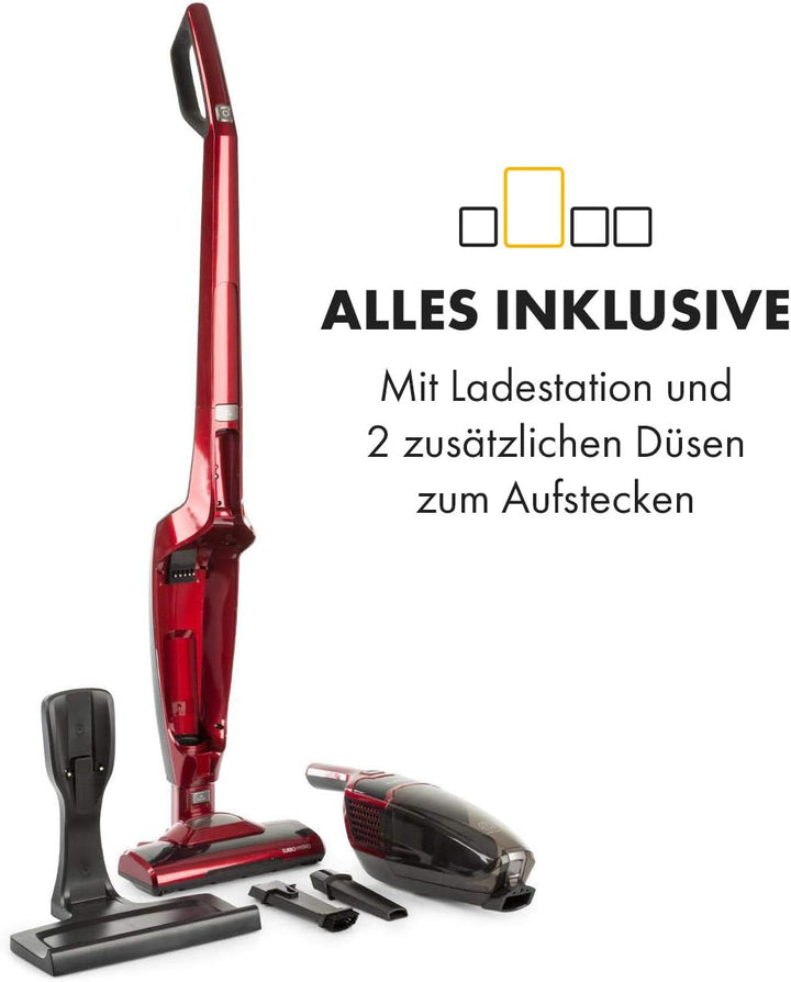 Klarstein TurboHybrid Zyklon Staubsauger, Akku Staubsauger, Staubsauger Kabellos für 50min Betriebsd