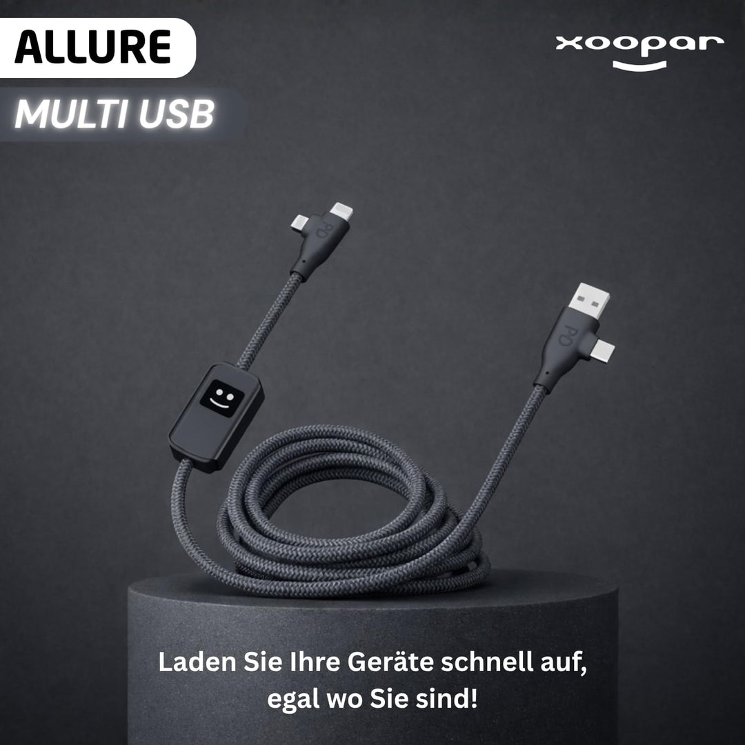 Xoopar Mehrfach-USB-Kabel 3-in-1 Schnellladegerät 100W Kompatibel Mit Allen Smartphones, Universelle