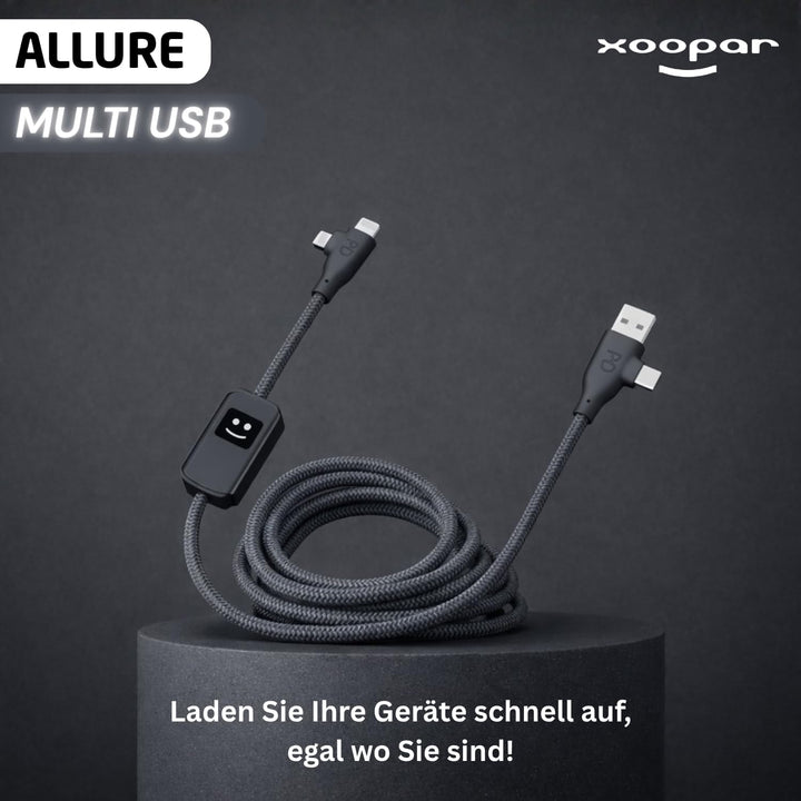 Xoopar Mehrfach-USB-Kabel 3-in-1 Schnellladegerät 100W Kompatibel Mit Allen Smartphones, Universelle
