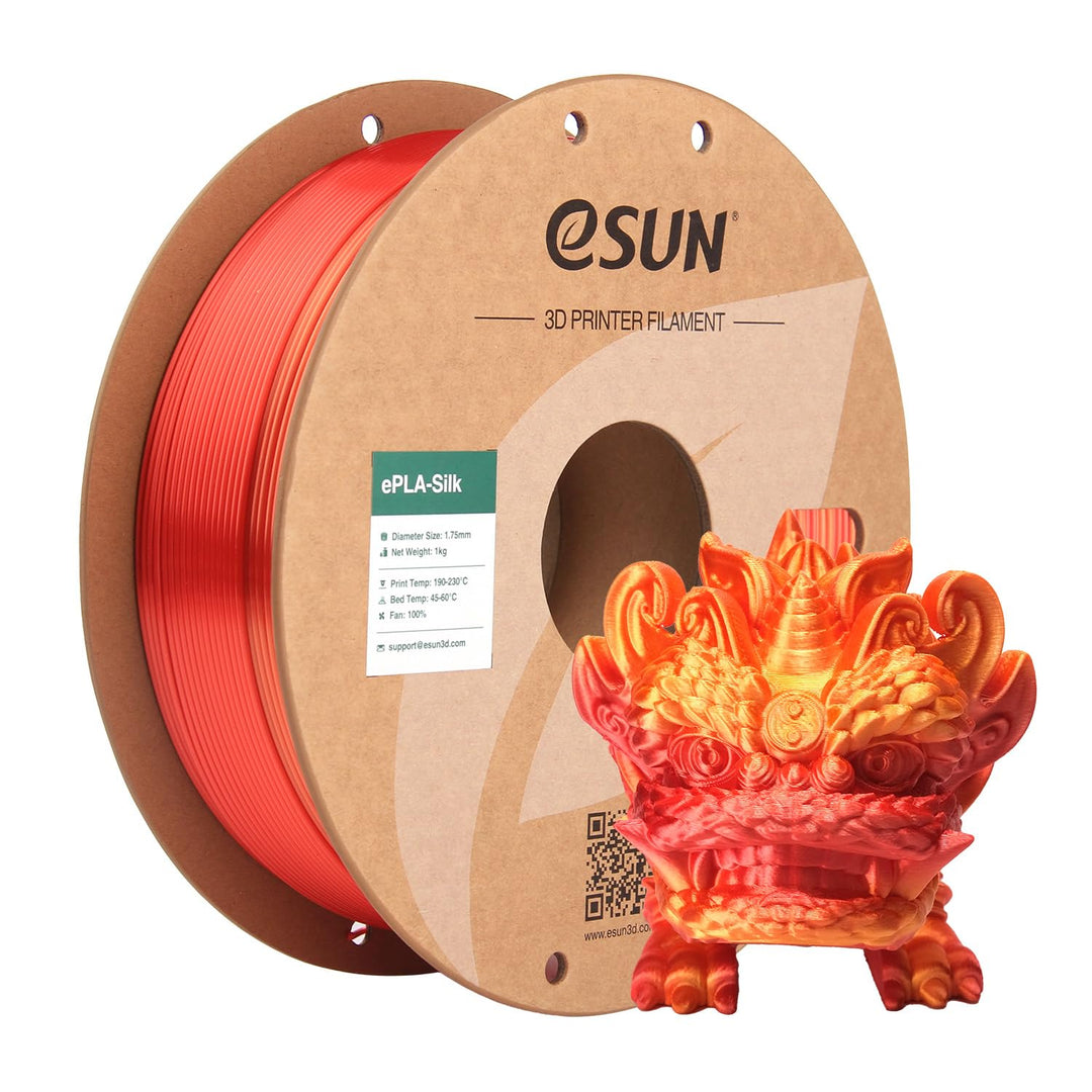 eSUN Silk Rainbow PLA Filament 1.75mm, Silky Multicolored 3D Drucker Filament PLA, Farbverlauf wechs