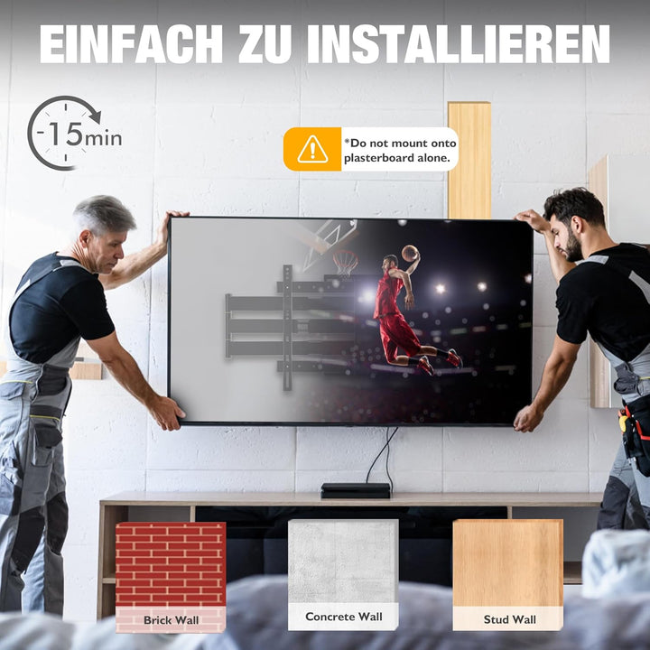 1200mm Wandabstand, Tv Wandhalterung, Langer Schwenkarm, Neigen, Schwenken, Rotieren, Ausziehen, 32-
