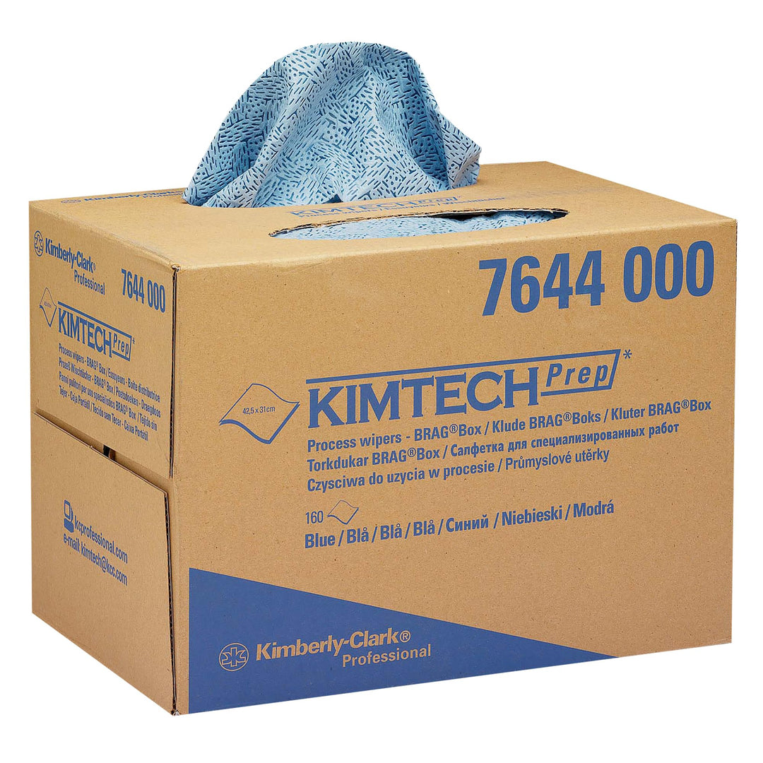 Kimtech Prozesswischtücher 7644 – 1 BRAG Box mit 160 Tüchern, blau 1 stück (1er Pack) 23, 1 stück (1