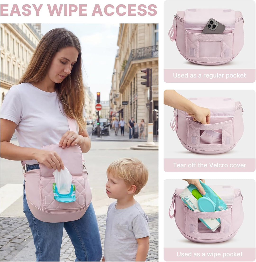 G4Free Wickeltasche Klein für Mädchen und Jungen Rosa, Rosa