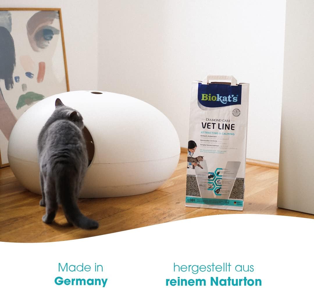 Biokat's Diamond Care VET LINE Attracting & Calming Katzenstreu - Feine Klumpstreu aus Bentonit spez