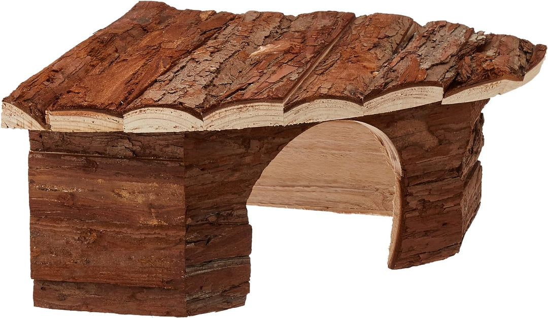 Croci Wood Eckhaus - Haus für Nagetiere und Meerschweinchen, Eckunterstand aus Holz, Zubehör für Ham