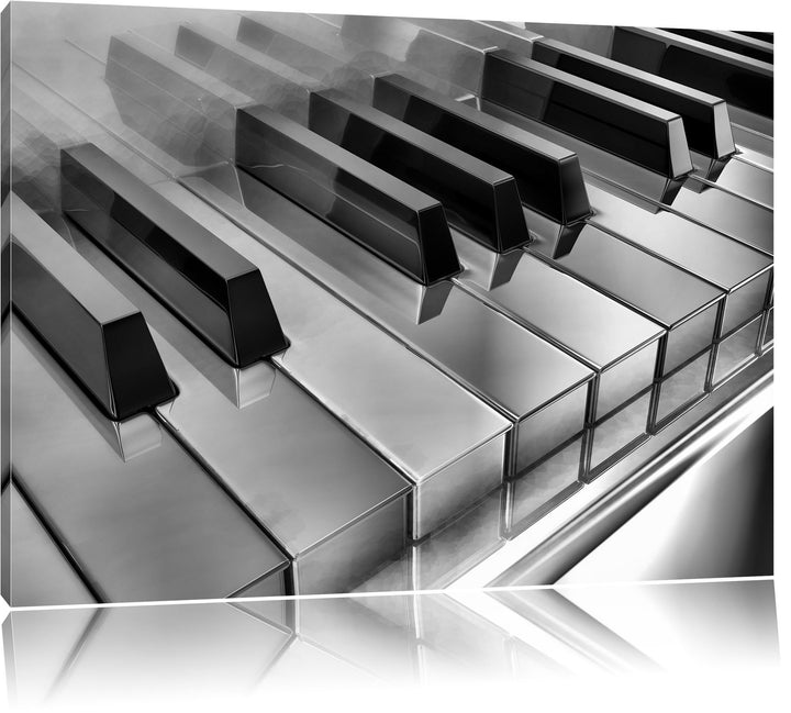 Pixxprint Piano Klaviertasten als Leinwandbild/Grösse: 100x70 cm/Wandbild/Kunstdruck/fertig bespannt