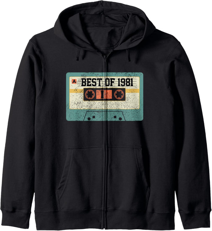 40. Geburtstag Geschenk Kassette Vintage Best Of 1981 Kapuzenjacke